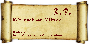 Kürschner Viktor névjegykártya